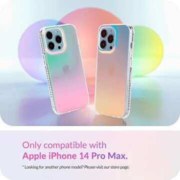 LONLI Hue - for iPhone 14 Pro Max Case - Fluorescent Coloful Holographic Iridescent Phone Case - [36...