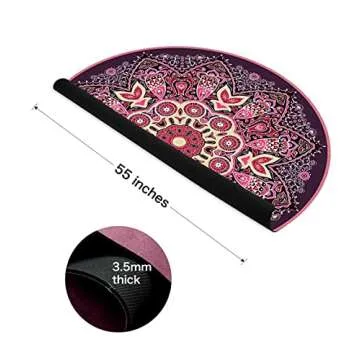 Knsbk Large Round Yoga Mat 4.6’ x 3.5mm for Exercise Premium Extra Thick, Ultra Comfortable, Non S...