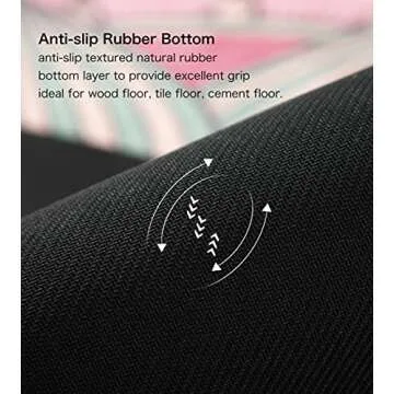 Knsbk Large Round Yoga Mat 4.6’ x 3.5mm for Exercise Premium Extra Thick, Ultra Comfortable, Non Slip, Meditation Mat pink blossom