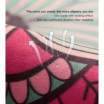 Knsbk Large Round Yoga Mat 4.6’ x 3.5mm for Exercise Premium Extra Thick, Ultra Comfortable, Non Slip, Meditation Mat pink blossom