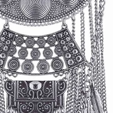 Long Tassel Chunky Boho Coin Necklace for Women