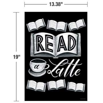 Schoolgirl Style – Industrial Café, Read a Latte Poster, Classroom Décor