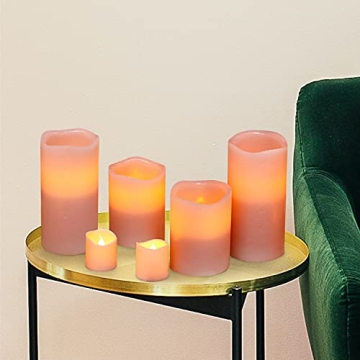 FURORA LIGHTING Pink Flameless Candles with Remote and Timer