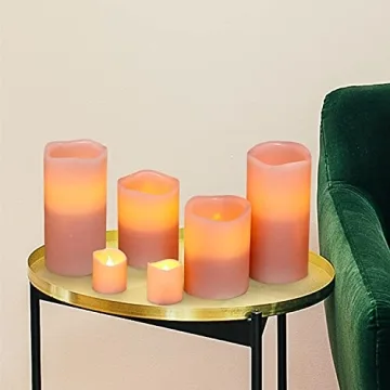 FURORA LIGHTING Pink Flameless Candles with Remote and Timer