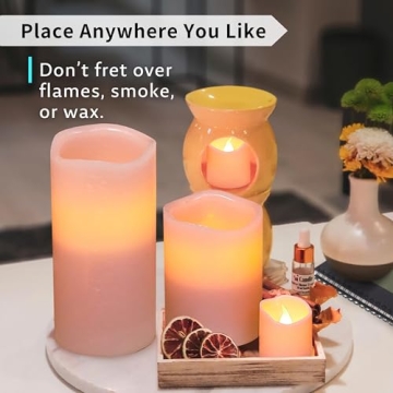 FURORA LIGHTING Pink Flameless Candles with Remote and Timer