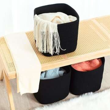 MINTWOOD 3-Pack Cube Storage Bins for Stylish Organization