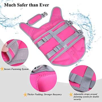 VIVAGLORY Lightweight Dog Life Jacket, Pet Life Preserver Life Vest Skin-Friendly Neoprene for Medium Dogs with D-Ring and Quick Release Buckle, Pink