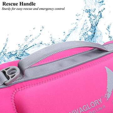 VIVAGLORY Lightweight Dog Life Jacket, Pet Life Preserver Life Vest Skin-Friendly Neoprene for Medium Dogs with D-Ring and Quick Release Buckle, Pink