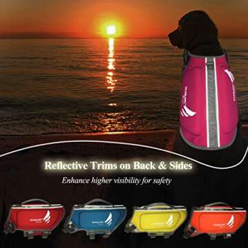 VIVAGLORY Lightweight Dog Life Jacket, Pet Life Preserver Life Vest Skin-Friendly Neoprene for Medium Dogs with D-Ring and Quick Release Buckle, Pink