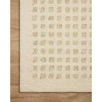 Loloi Chris Loves Julia x Polly Collection POL-01 Ivory/Natural 7'-9" x 9'-9" Area Rug