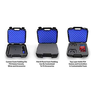 CASMATIX Travel Case for PlayStation 4 Slim Console and Accessories