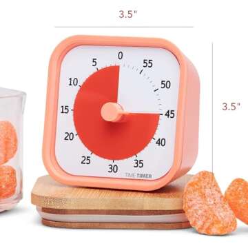 TIME TIMER Home MOD - 60 Minute Kids Visual Timer Home Edition - For Homeschool Supplies Study Tool, Timer for Kids Desk, Office Desk and Meetings with Silent Operation (Dreamsicle Orange)