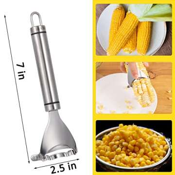 Corn Peeler, Corn stripper for corn on the cob remover tool,Stainless steel multifunctional Kitchen Grips Corn planer Cob Cutter kernels, with Hand Protect