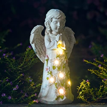 Nacome Solar Garden Angel Statue with Lights