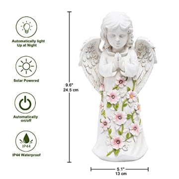 Nacome Solar Garden Angel Statue with Lights
