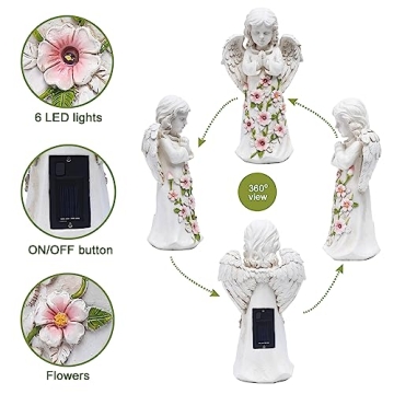 Nacome Solar Garden Angel Statue with Lights