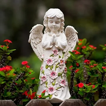 Nacome Solar Garden Angel Statue with Lights