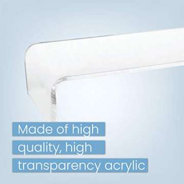 Homeries Acrylic Monitor Stand (3.7 Inches High) | Universal Computer Riser for Home, Office, Business, Desk, Gamers | Multi Media Platform Lift for Laptop, Printer, TV Screen, PC |Extra Storage Space