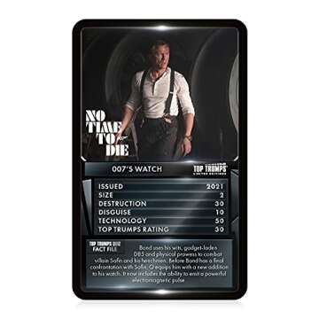 Top Trumps James Bond Gadgets and Vehicles Limited Editions Card Game, Play with Iconic Gadgets and Vehicles Including Aston Martin DBS, Golden Gun and The Q Boat, for Players Aged 12 Plus