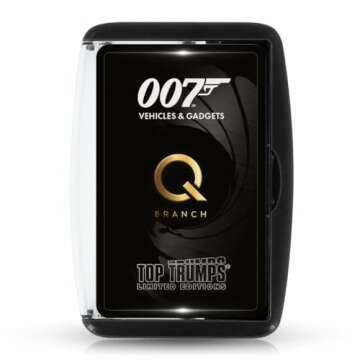 Top Trumps James Bond Gadgets and Vehicles Limited Editions Card Game, Play with Iconic Gadgets and Vehicles Including Aston Martin DBS, Golden Gun and The Q Boat, for Players Aged 12 Plus