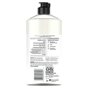 9 Elements Dishwashing Liquid Dish Soap, Lemon Scent Cleaner, 16 oz Bottle