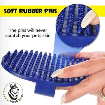 Dog and Cat Grooming Brush - Rubber Brush for Bathing, Washing, Deshedding Short or Long Pet Hair