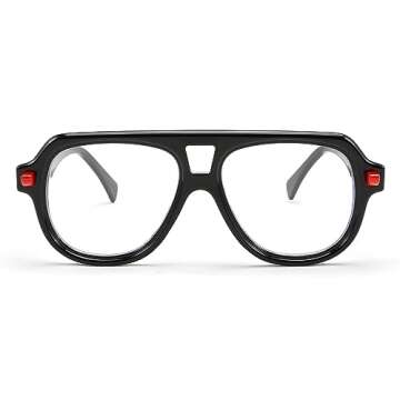 FEISEDY Aviator Frame Glasses for Women Men Blue Light Blocking Glasses Anti Glare Computer Eyeglasses B0039