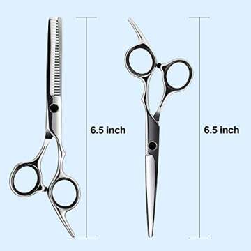 Professional Hair Cutting Scissors Set, Roysmart Haircutting Scissors Razor Edge Scissor Stainless Steel Thinning Teeth Shears Set for Home, Barber, Salon (6.5 inch)