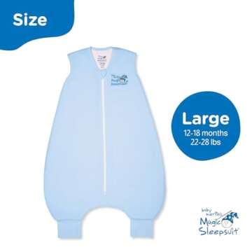 Baby Merlin's Magic Dreamsack Walker - Microfleece Baby Wearable Blanket Sleep Sack for 12-18 Months - Promotes Restful Sleep and Hip Mobility - Blue