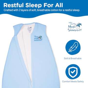 Baby Merlin's Magic Dreamsack Walker - Microfleece Baby Wearable Blanket Sleep Sack for 12-18 Months - Promotes Restful Sleep and Hip Mobility - Blue