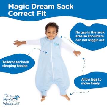 Baby Merlin's Magic Dreamsack Walker - Microfleece Baby Wearable Blanket Sleep Sack for 12-18 Months - Promotes Restful Sleep and Hip Mobility - Blue