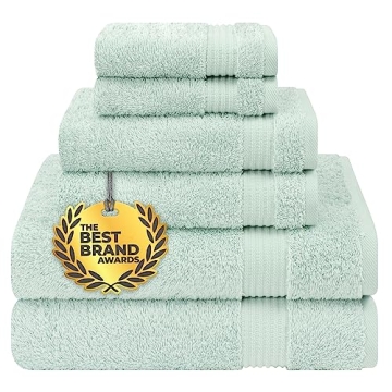 Cotton Paradise 6 Piece Towel Set, 100% Cotton Soft Absorbent Turkish Towels for Bathroom, 2 Bath To...