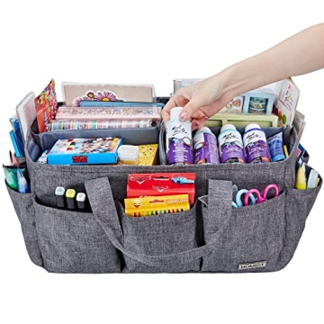 HOMEST Craft Organizer Tote Bag for Easy Craft Storage