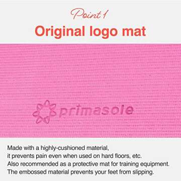 Primasole Yoga Mat with Carry Strap for Yoga Pilates Fitness and Floor Workout at Home and Gym 1/4 t...