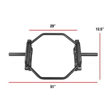 CAP Barbell Olympic Trap Bar, Hex Bar, Shrug Bar, Deadlift Bar, Black, 50 inches