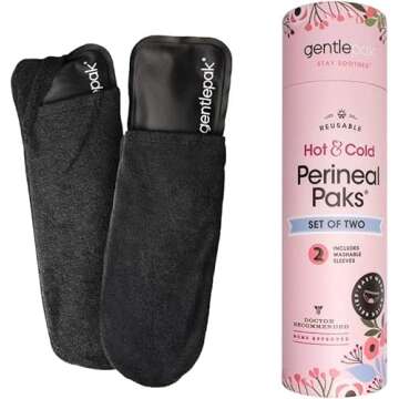 Gentlepak Reusable Perineal Ice & Heat Paks with Washable Sleeves for Postpartum, Pregnancy & Hemorr...