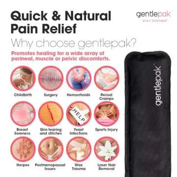 Gentlepak Reusable Perineal Ice & Heat Paks with Washable Sleeves for Postpartum, Pregnancy & Hemorrhoid Pain Relief, Multi Use Kids, Muscle, Vaginal Discomfort (2-Pack Tube)