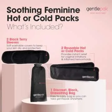 Gentlepak Reusable Perineal Ice & Heat Paks with Washable Sleeves for Postpartum, Pregnancy & Hemorrhoid Pain Relief, Multi Use Kids, Muscle, Vaginal Discomfort (2-Pack Tube)