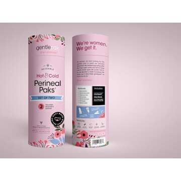 Gentlepak Reusable Perineal Ice & Heat Paks with Washable Sleeves for Postpartum, Pregnancy & Hemorrhoid Pain Relief, Multi Use Kids, Muscle, Vaginal Discomfort (2-Pack Tube)