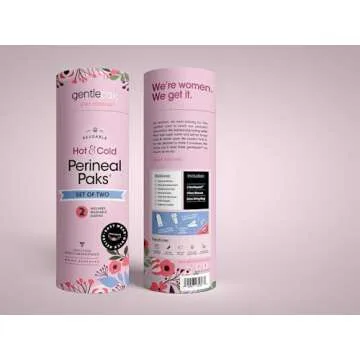 Gentlepak Reusable Perineal Ice & Heat Paks with Washable Sleeves for Postpartum, Pregnancy & Hemorrhoid Pain Relief, Multi Use Kids, Muscle, Vaginal Discomfort (2-Pack Tube)