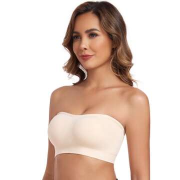 Comfortable OBICUM Strapless Bras for Women with Silicone