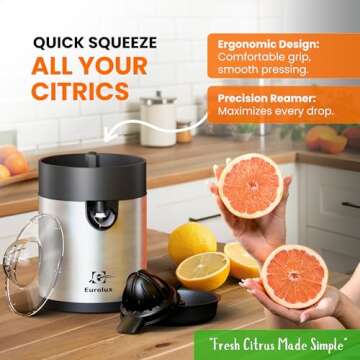 Eurolux Electric Citrus Juicer for Quick Fresh Juice