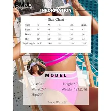 BMJL Women's Sporty High Waisted Bikini Swimsuits