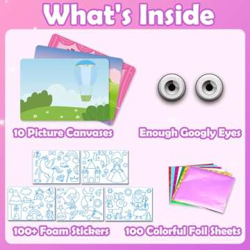 ZMLM Foil Art Kit for Kids - Arts Crafts Fun Mess Free Activity, Gifts for Ages 4 5 6 7 8 9 Girls Boys, Crafts for Kids Creative Birthday Easter Valentines Gifts Toys (Princess)