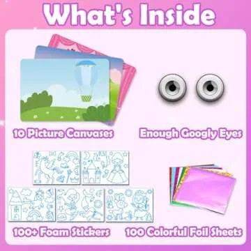 ZMLM Foil Art Kit for Kids - Arts Crafts Fun Mess Free Activity, Gifts for Ages 4 5 6 7 8 9 Girls Boys, Crafts for Kids Creative Birthday Easter Valentines Gifts Toys (Princess)