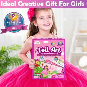 ZMLM Foil Art Kit for Kids - Arts Crafts Fun Mess Free Activity, Gifts for Ages 4 5 6 7 8 9 Girls Boys, Crafts for Kids Creative Birthday Easter Valentines Gifts Toys (Princess)
