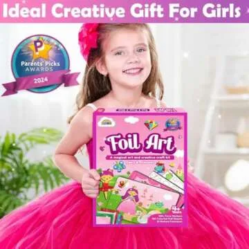 ZMLM Foil Art Kit for Kids - Arts Crafts Fun Mess Free Activity, Gifts for Ages 4 5 6 7 8 9 Girls Boys, Crafts for Kids Creative Birthday Easter Valentines Gifts Toys (Princess)