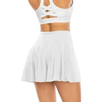 Women's Pleated Tennis Skirts with Pockets for Activewear