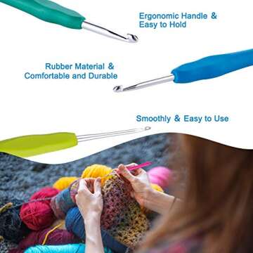 Vodiye 23 PCS Ergonomic Crochet Hooks Set for Comfort