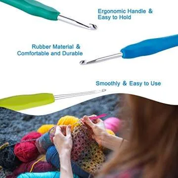 Vodiye 23 PCS Ergonomic Crochet Hooks Set for Comfort